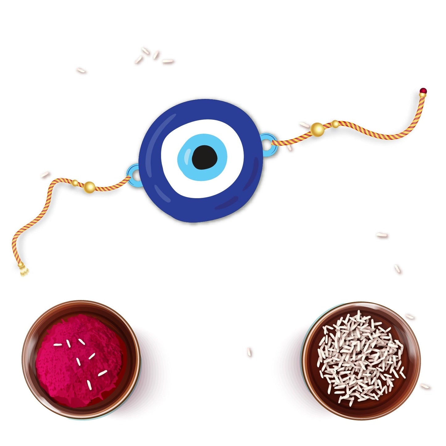 Indianvibez Evil Eye Rakhi with Rudraksha Thread, Rakhi for Brother - Kids Rakhi