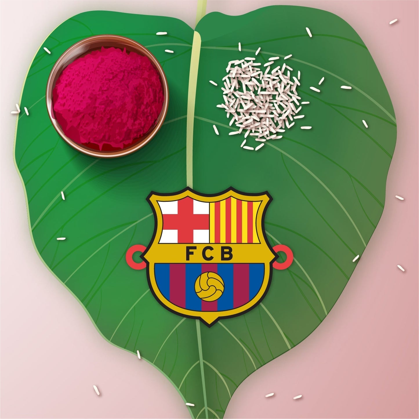 Indianvibez FC Barcelona Wooden Rakhi with Rudraksha, Barca Rakhi for Bro, Shop India - Kids Rakhi