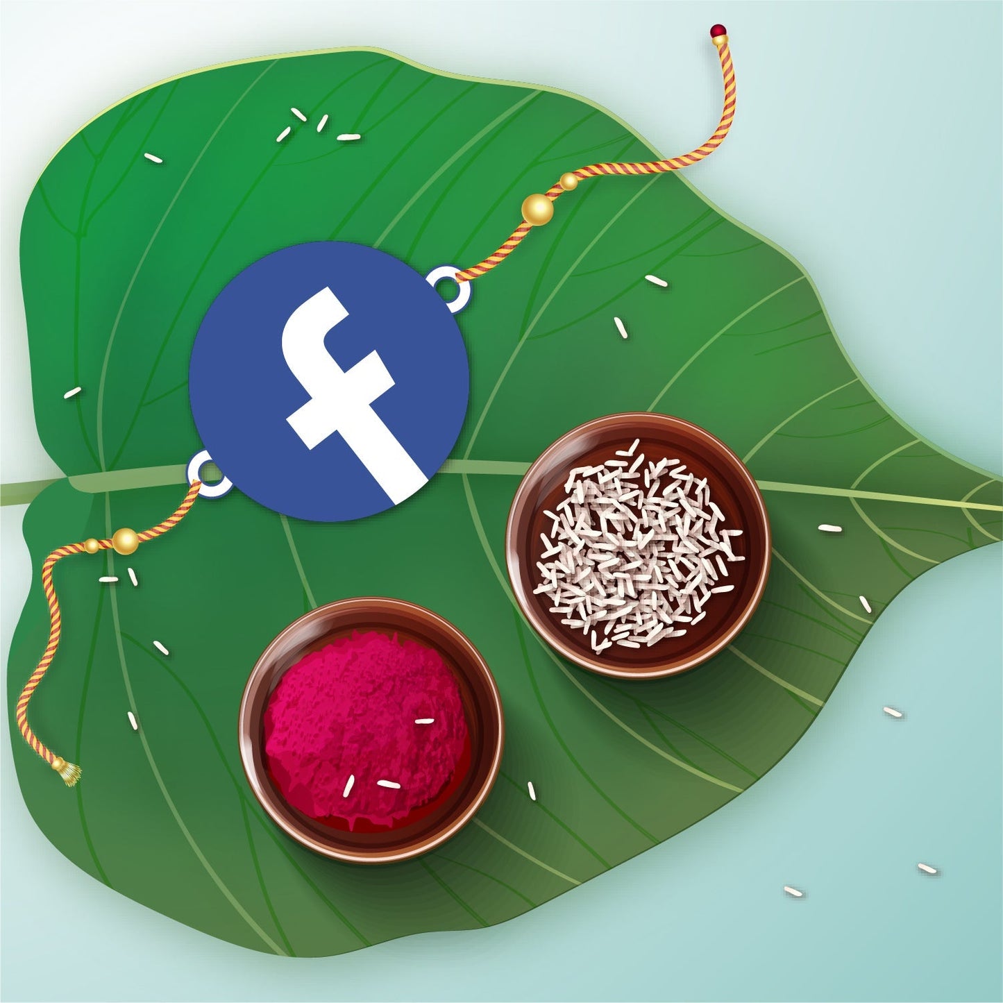 Indianvibez Facebook Wooden Rakhi with Rudraksha, Social Media Rakhi for Bro, Shop India - Kids Rakhi