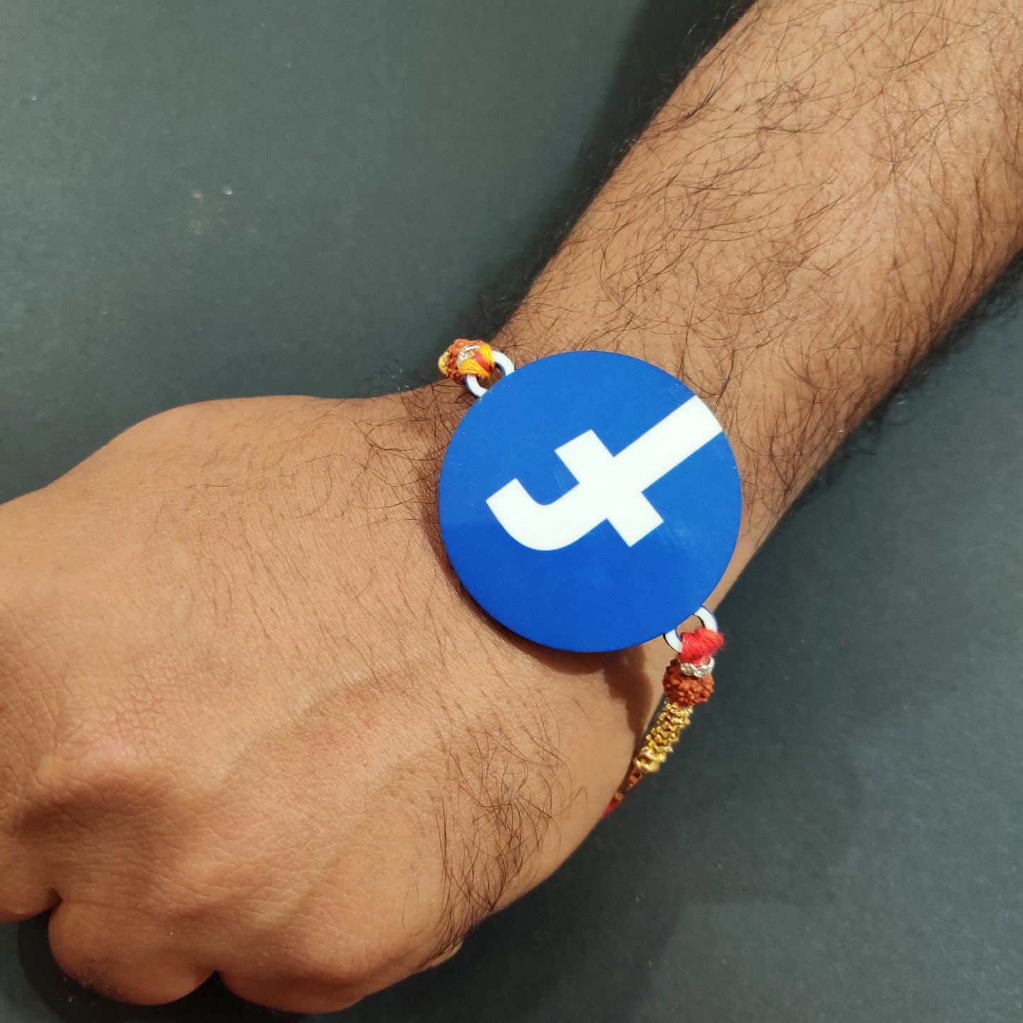 Indianvibez Facebook Wooden Rakhi with Rudraksha, Social Media Rakhi for Bro, Shop India - Kids Rakhi