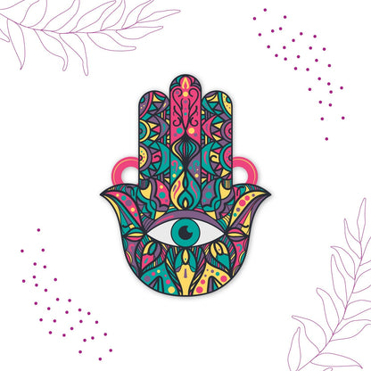 Indianvibez Protective Hamsa Rakhi, Wooden Rakhi with Rudraksha Thread - Kids Rakhi