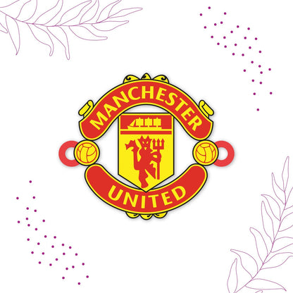 Indianvibez Manchester United Wooden Rakhi with Rudraksha, Football Rakhi for Bro, Shop India - Kids Rakhi