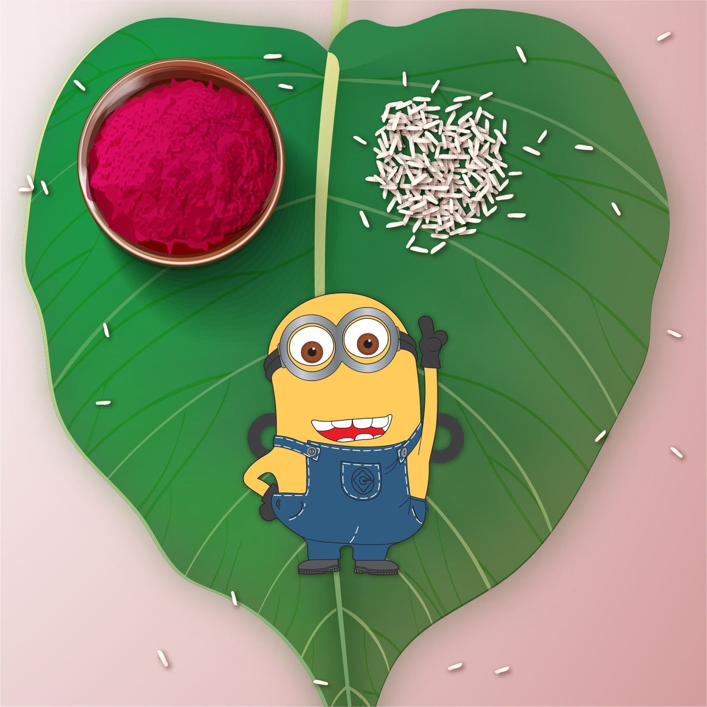 Indianvibez Minion Wooden Rakhi with Rudraksha, Funny Rakhi for Bro, Shop India - Kids Rakhi