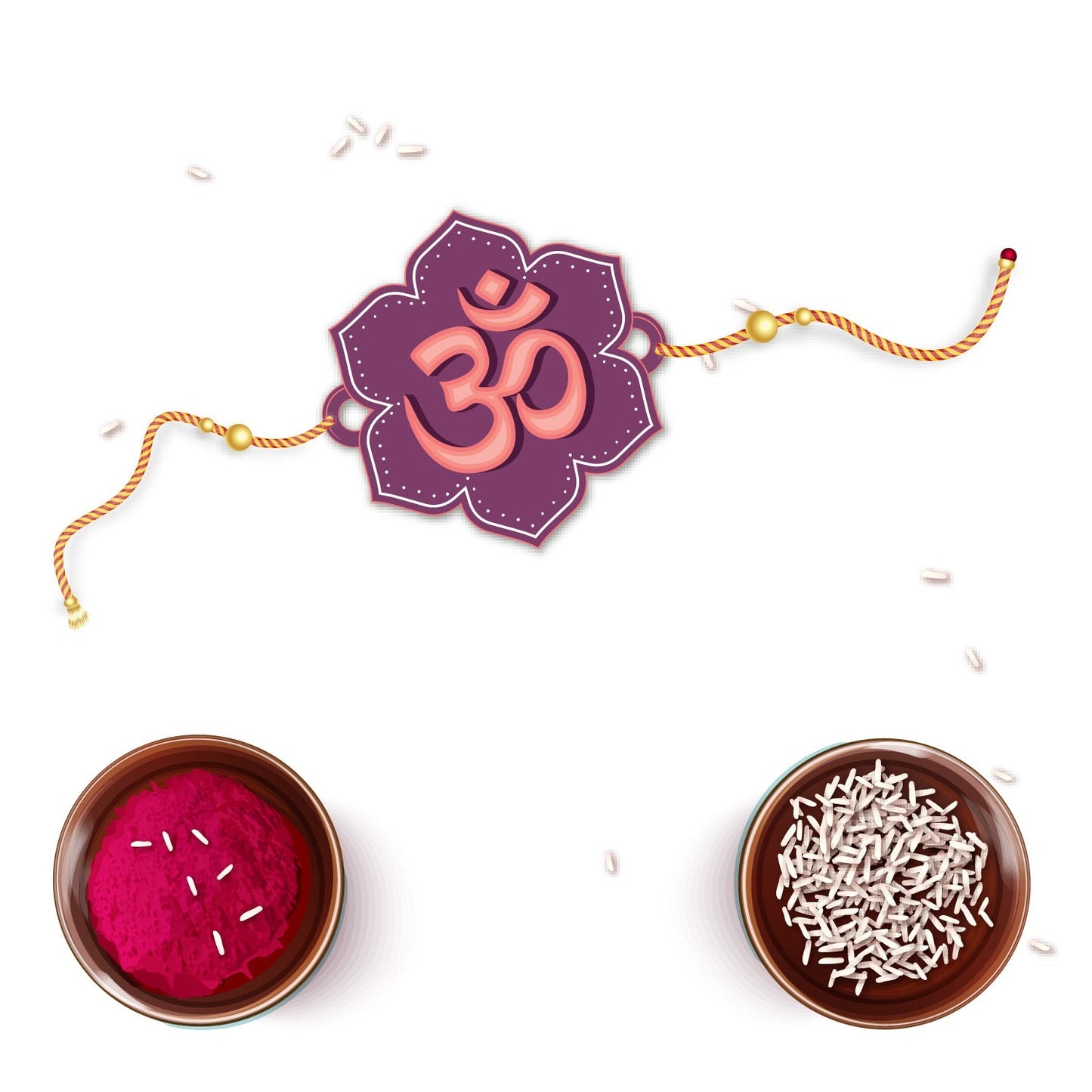 Indianvibez Om Wooden Rakhi with Rudraksha Thread, Rakhi for Brother - Kids Rakhi