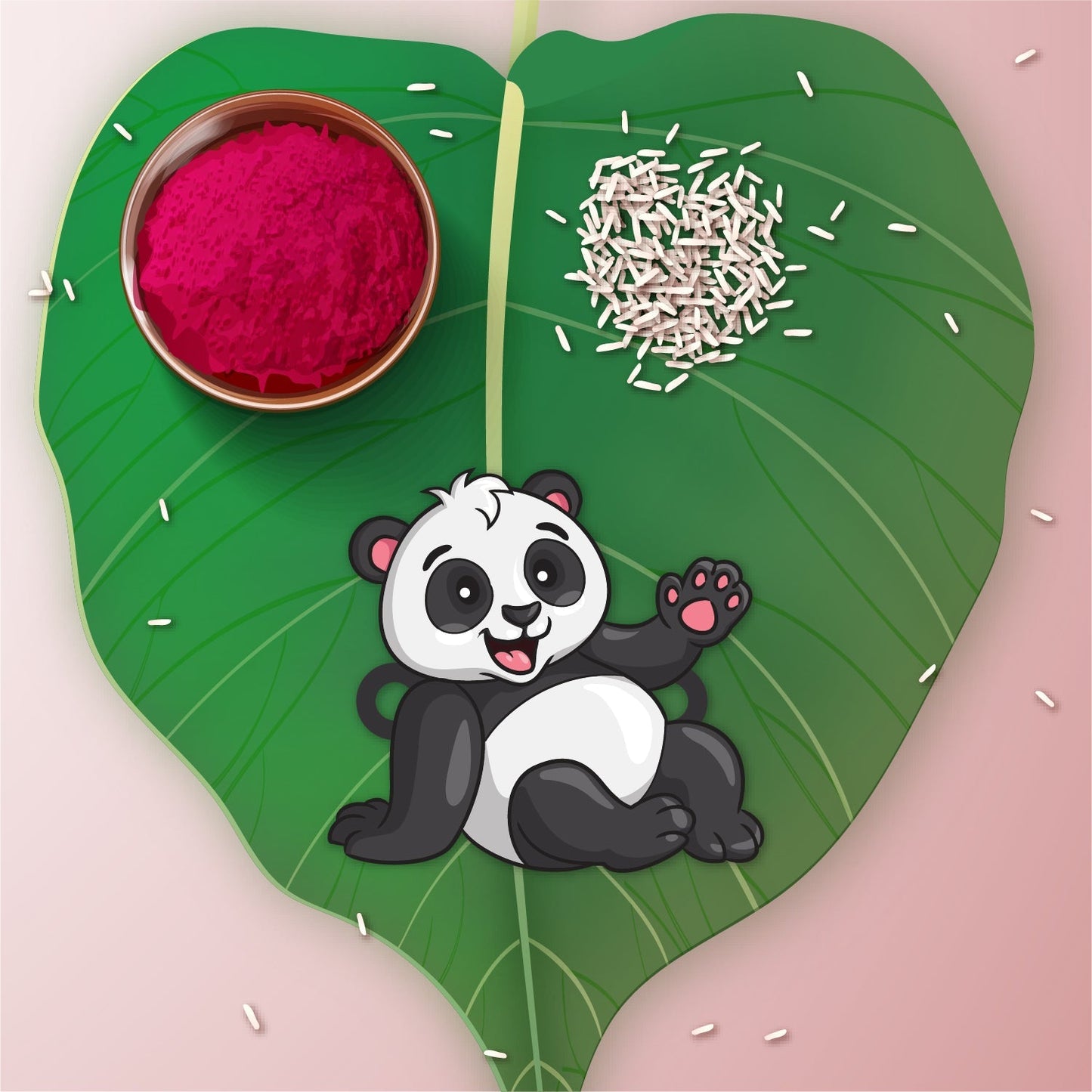 Indianvibez Panda Wooden Rakhi with Rudraksha, Cute Animal Rakhi for Brother, Shop India - Kids Rakhi