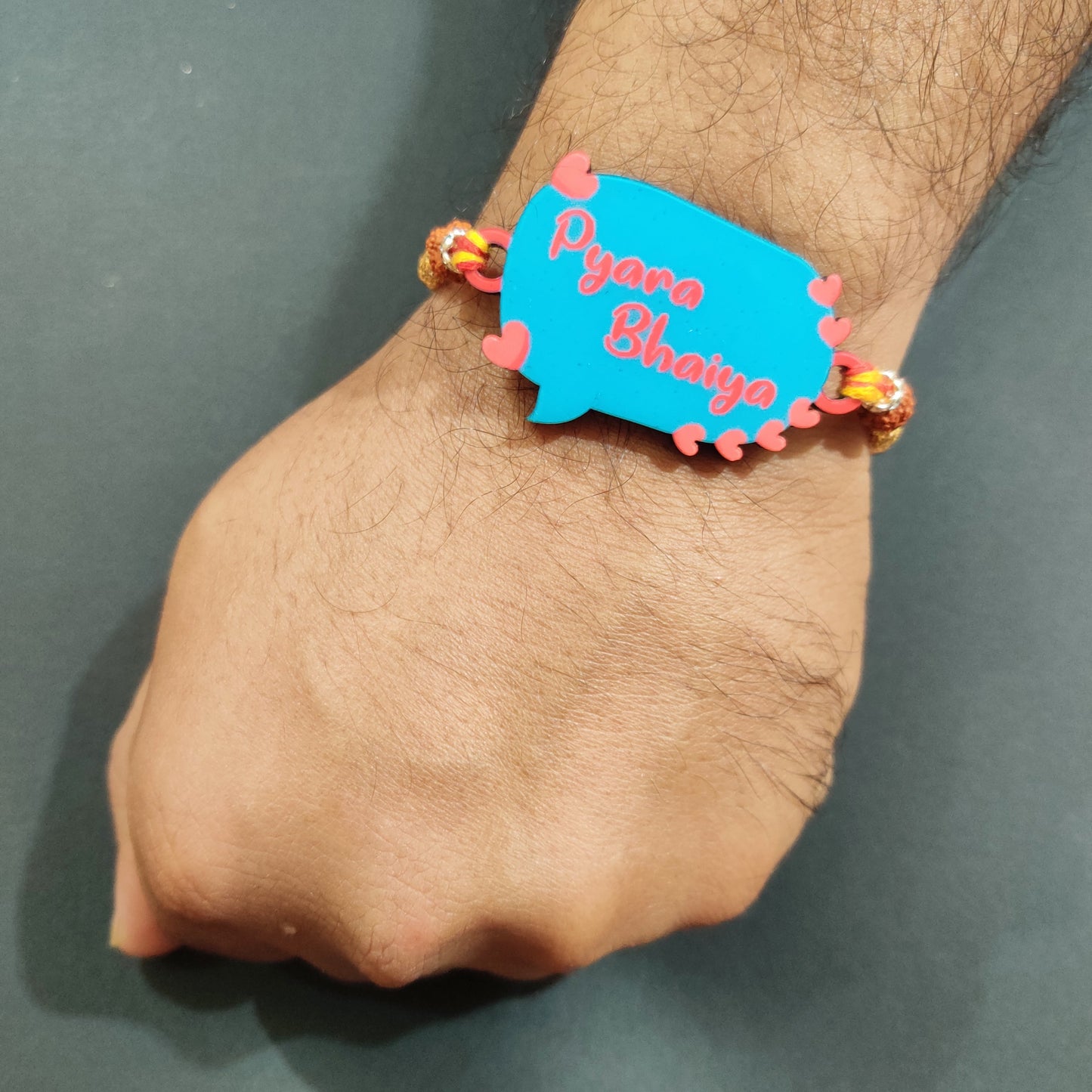 Indianvibez Pyara Bhai Wooden Rakhi with Rudraksha Thread, Rakhi for Brother - Kids Rakhi