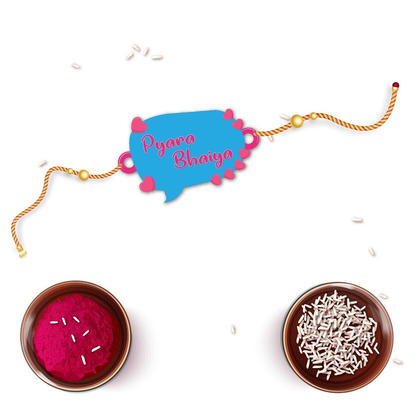 Indianvibez Pyara Bhai Wooden Rakhi with Rudraksha Thread, Rakhi for Brother - Kids Rakhi