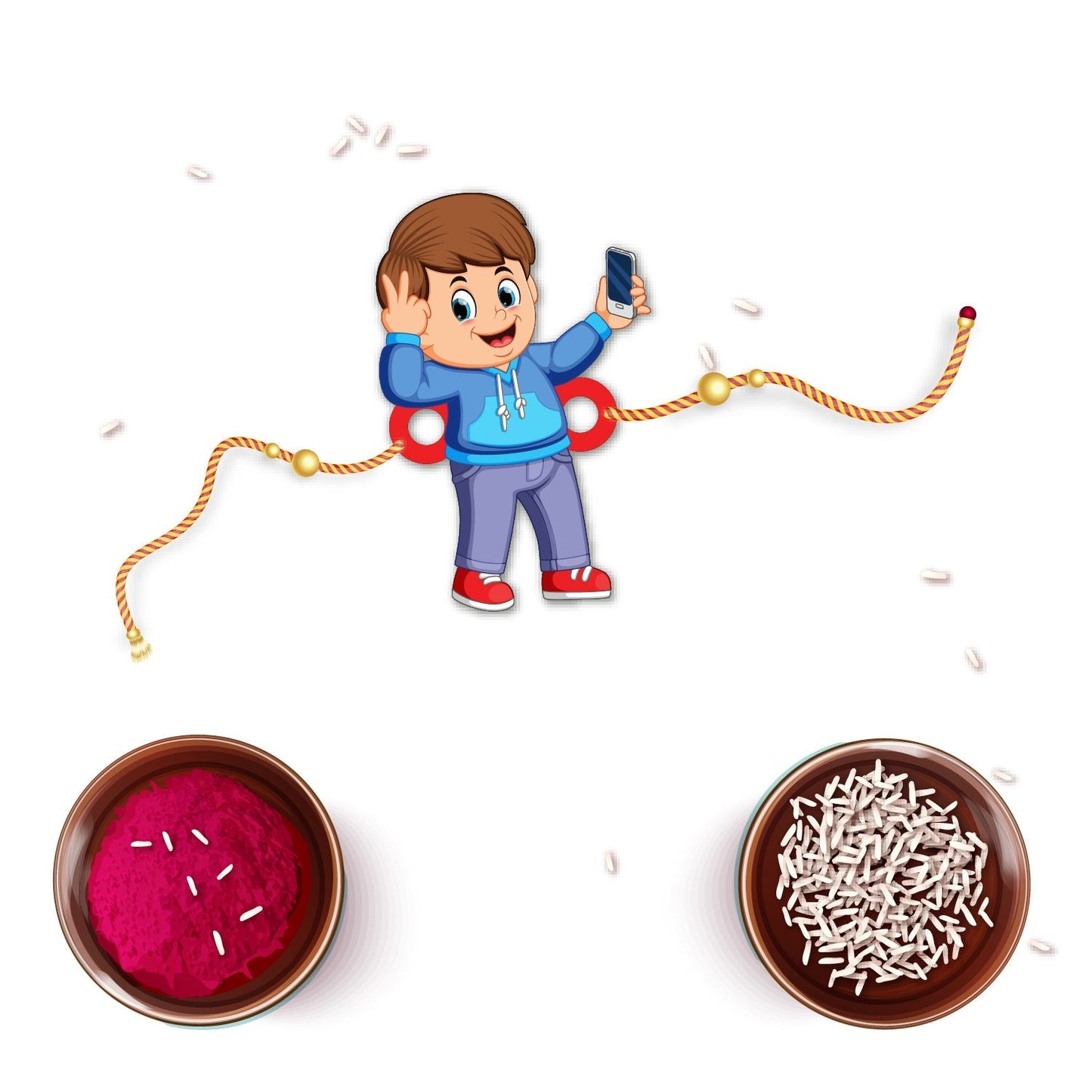 Indianvibez Selfie Wala Bhai Rakhi, Wooden Rakhi for Brother - Kids Rakhi