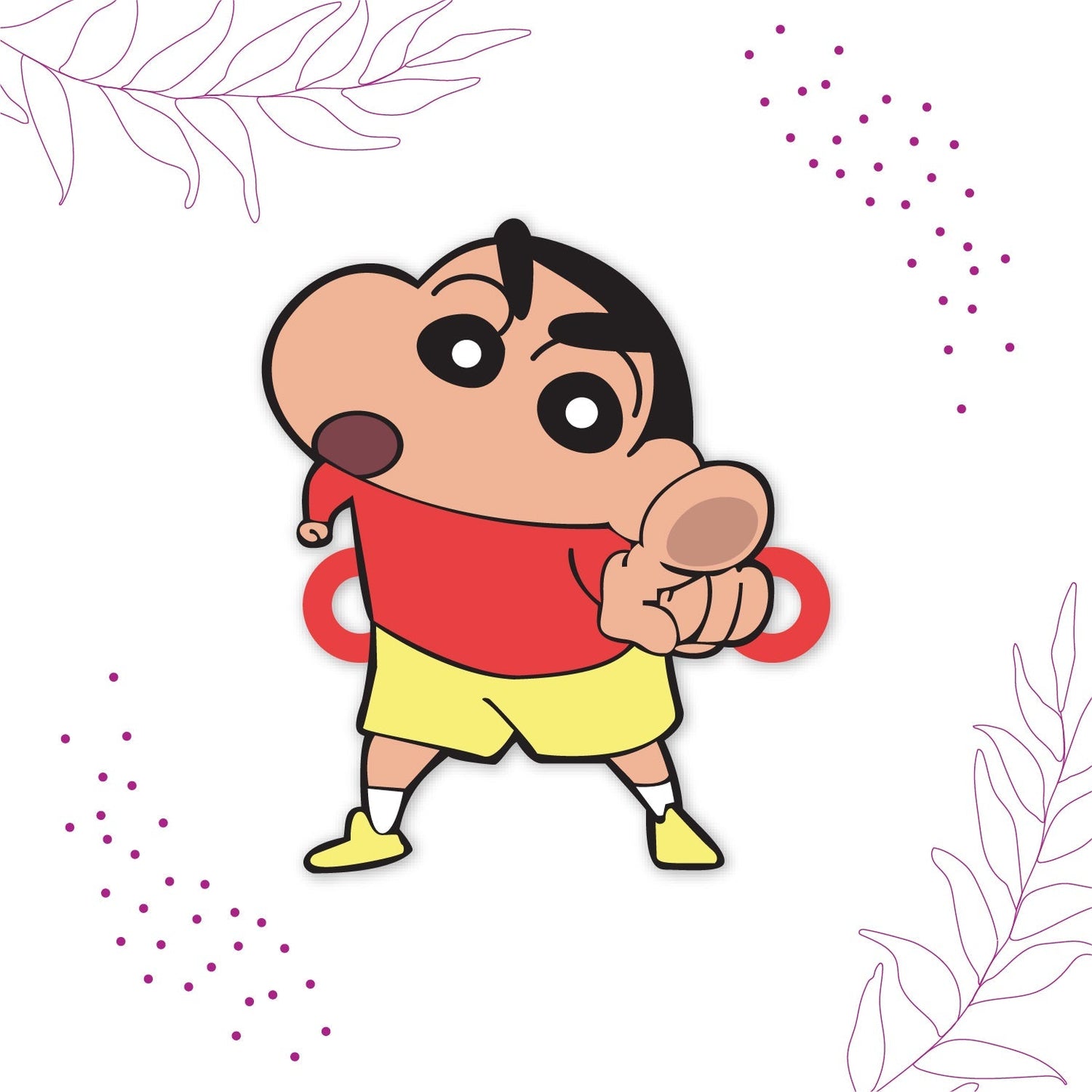 Indianvibez Shinchan Wooden Rakhi with Rudraksha, Funny Rakhi for Brother, Shop India - Kids Rakhi