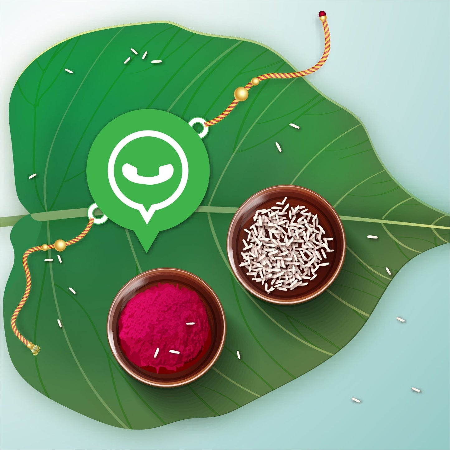Indianvibez Whatsapp Chat Wala Bhai Wooden Rakhi with Rudraksha, Trendy Rakhi for Bro, Shop India - Kids Rakhi