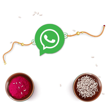 Indianvibez Whatsapp Chat Wala Bhai Wooden Rakhi with Rudraksha, Trendy Rakhi for Bro, Shop India - Kids Rakhi