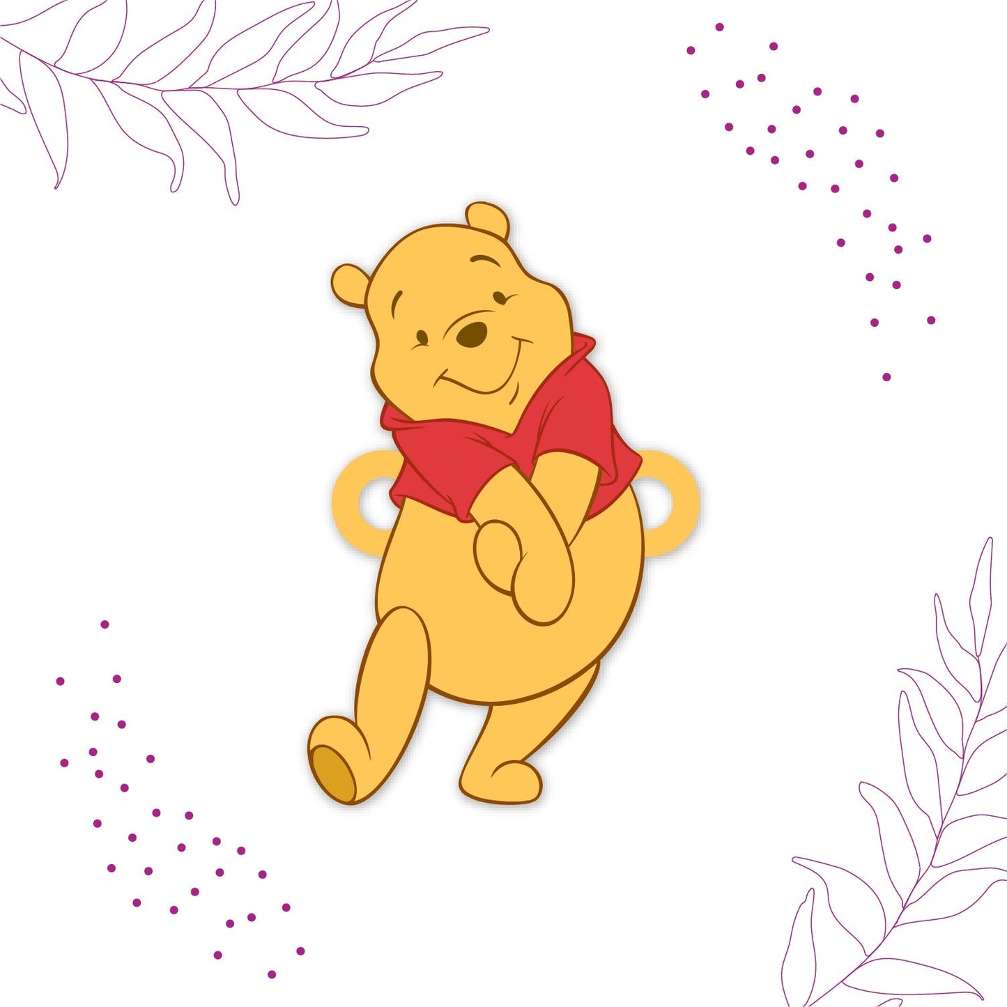 Indianvibez Winnie Pooh Wooden Rakhi with Rudraksha, Cute Rakhi for Brother, Shop India - Kids Rakhi