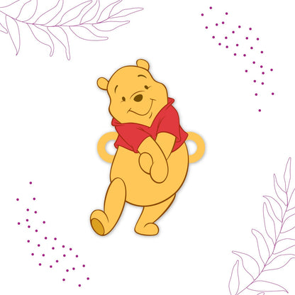 Indianvibez Winnie Pooh Wooden Rakhi with Rudraksha, Cute Rakhi for Brother, Shop India - Kids Rakhi