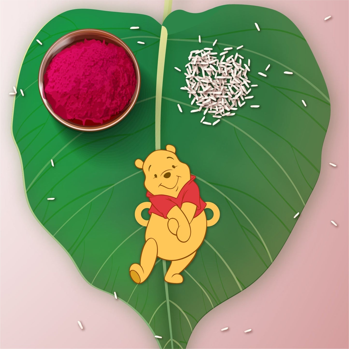 Indianvibez Winnie Pooh Wooden Rakhi with Rudraksha, Cute Rakhi for Brother, Shop India - Kids Rakhi