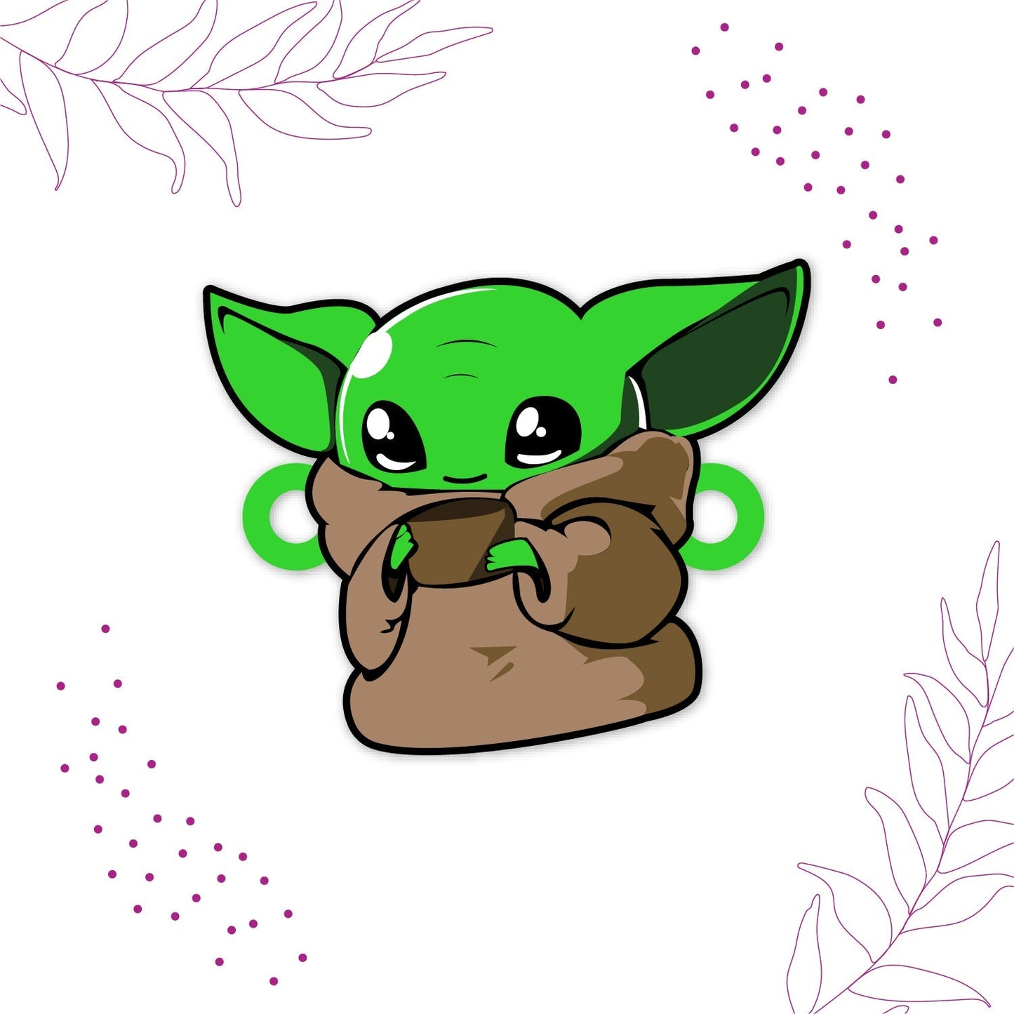 Indianvibez Yoda Wooden Rakhi with Rudraksha, Star Wars Rakhi for Bro, Shop India - Kids Rakhi