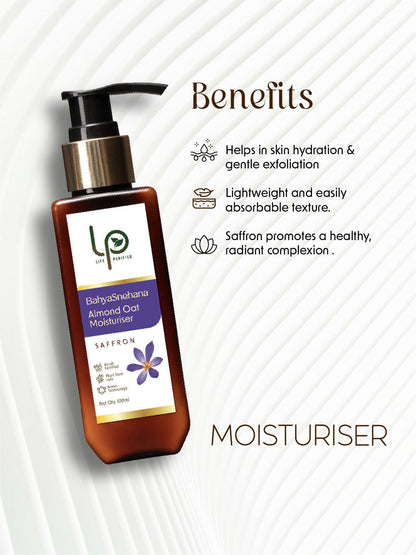 Life Purified Bahyasnehana Almond Oat Moisturiser - Body Lotion - Saffron