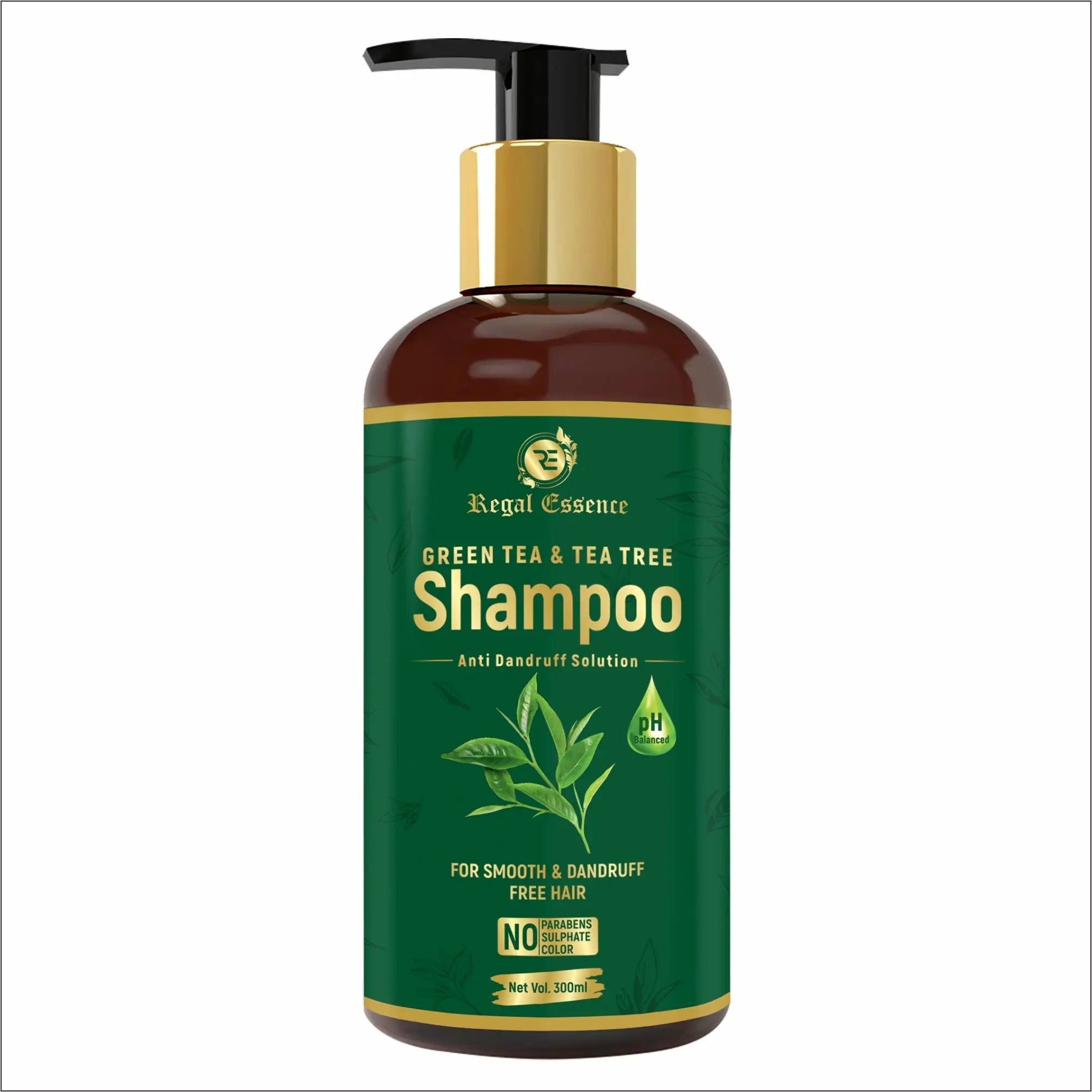 Regal Essence Green Tea & Tea Tree Anti Dandruff Shampoo For Itchy Scalp - 300 ml