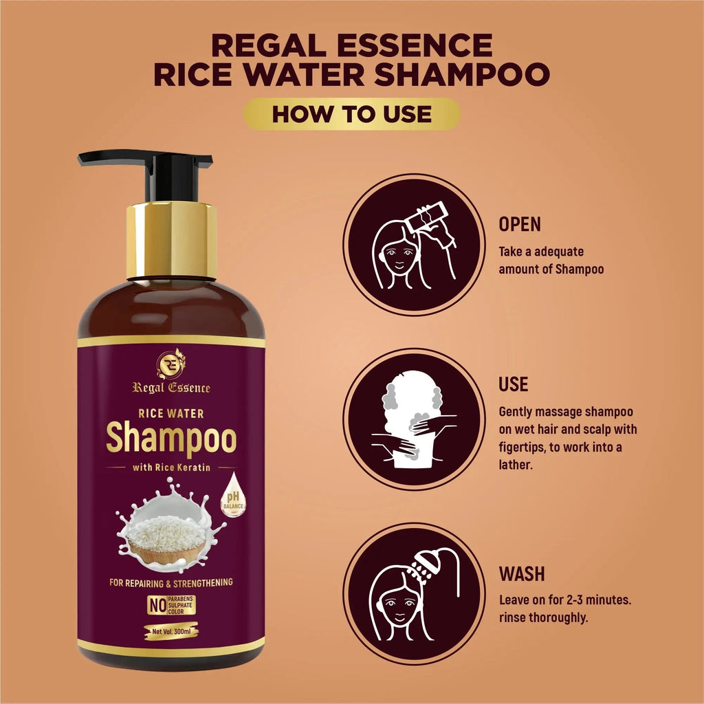 Regal Essence Rice Water Shampoo With Rice Keratin - 300 ml