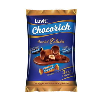 LuvIt. Chocorich Assorted Eclairs Chocolate Birthday Pack - Hazelnut, Dark Choco & Classic
