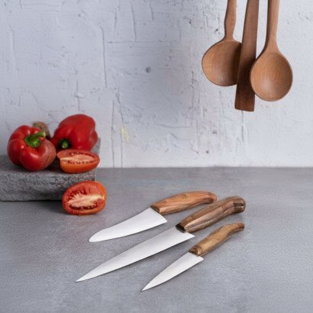 Zishta Reha Handcrafted Kitchen Knife Set Chef Chopper Utility 3 Piece