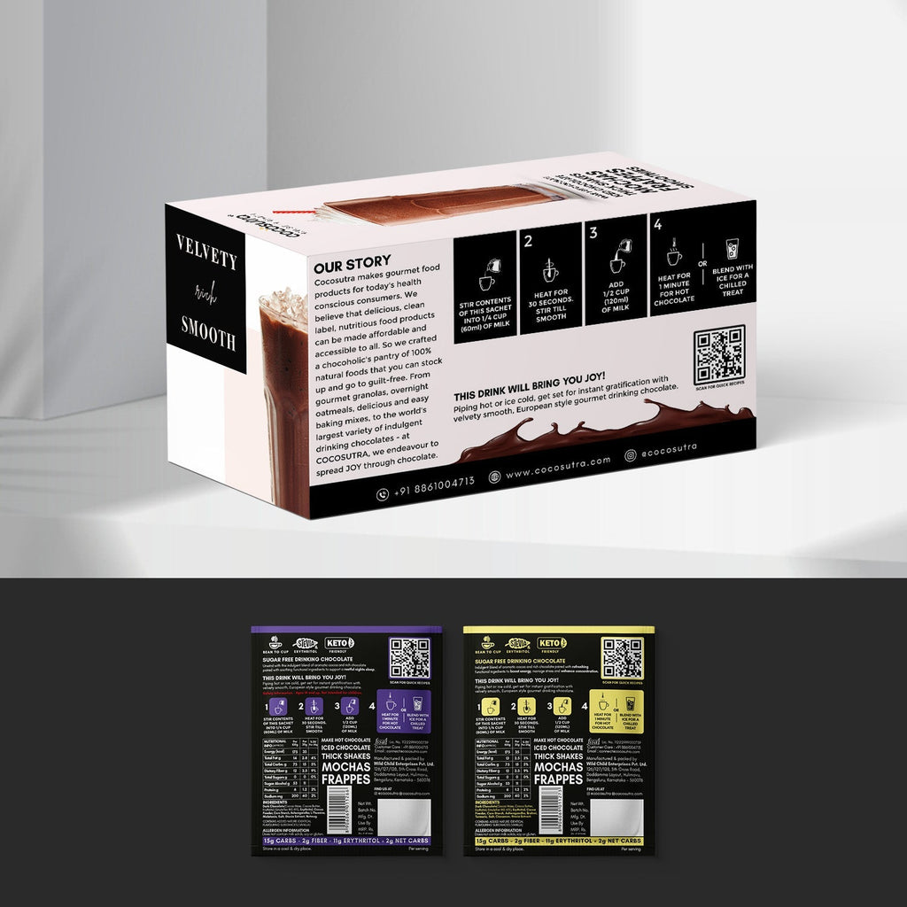 Cocosutra Relax & Focus Sugar Free Drinking Chocolate Hamper 20 Pack - 400 gms
