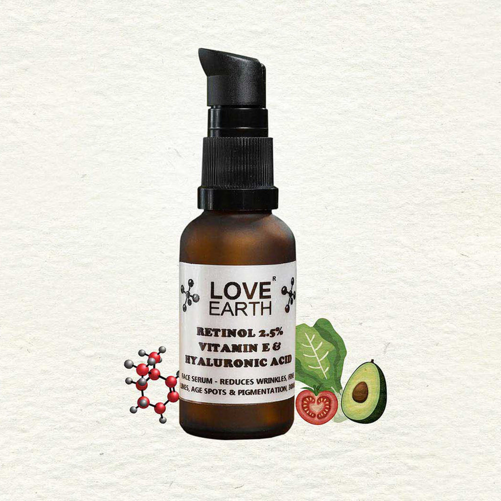 Love Earth Retinol 2.5% Vitamin E & Hyaluronic Acid – Face Serum - 30 ml