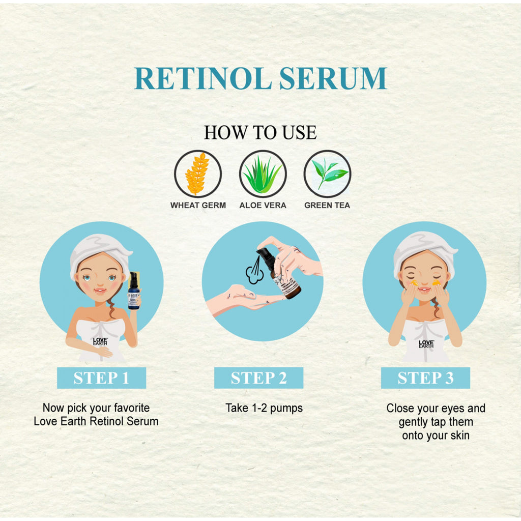Love Earth Retinol 2.5% Vitamin E & Hyaluronic Acid – Face Serum - 30 ml