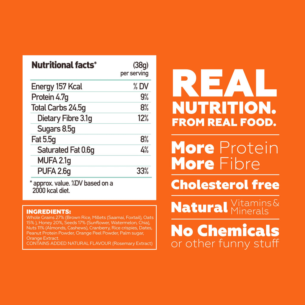 Yogabar Cashew Orange Energy Bar - 228 gms