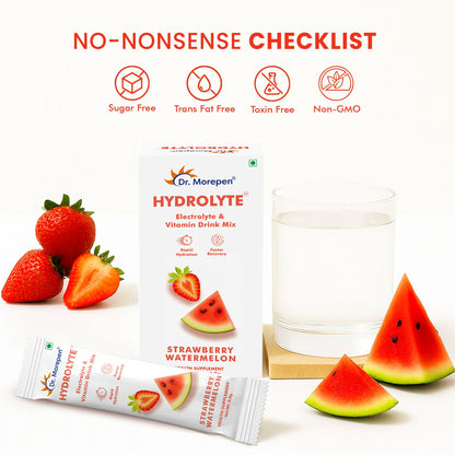 Dr. Morepen Hydrolyte Electrolyte & Vitamin Drink Mix - Strawberry