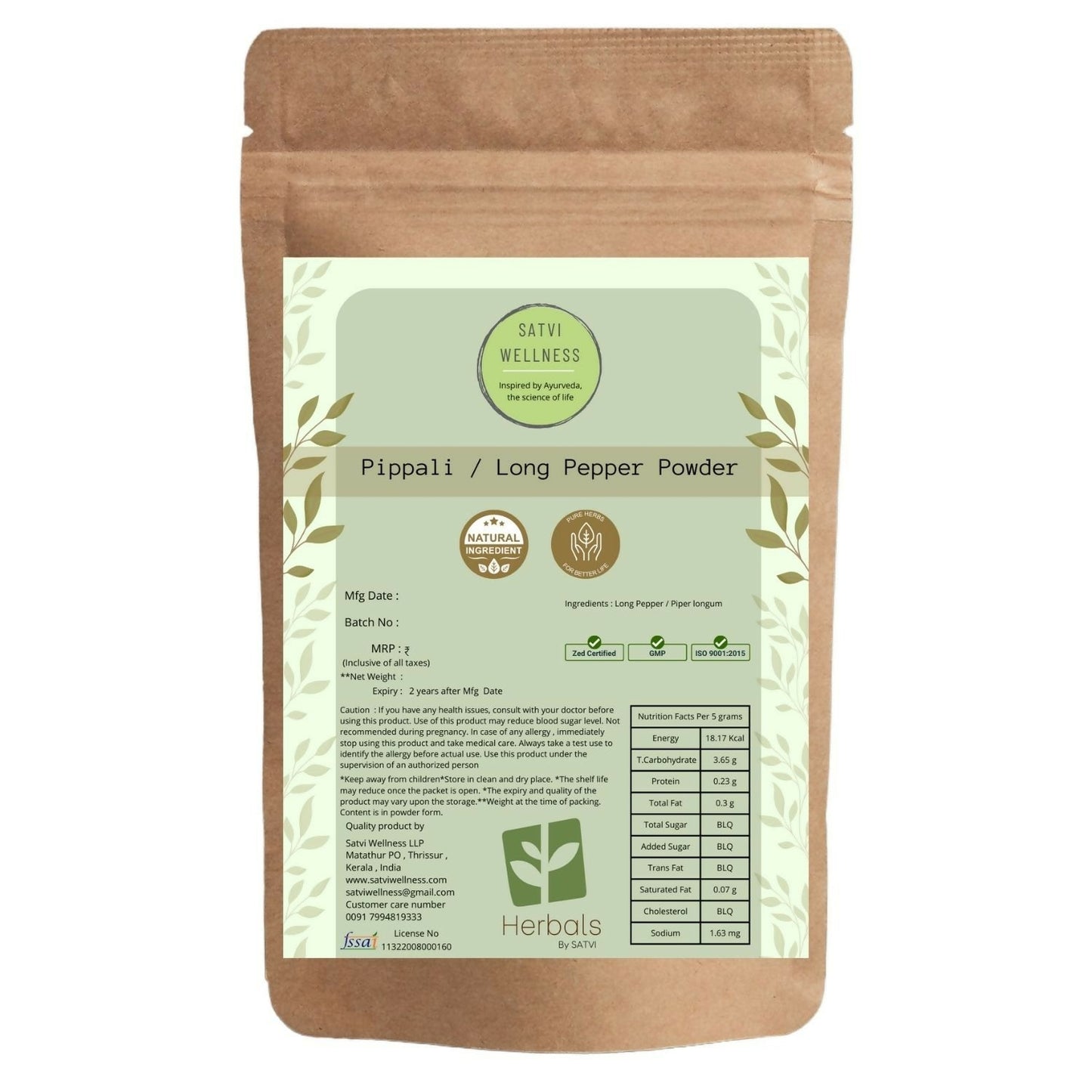 Satvi Wellness Pippali Powder | Kerala Pippali