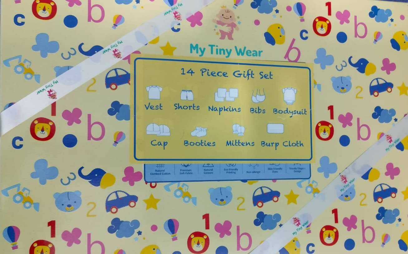 My Tiny Wear Full Sleeves New Born Baby Gift Set - Greyish Blue