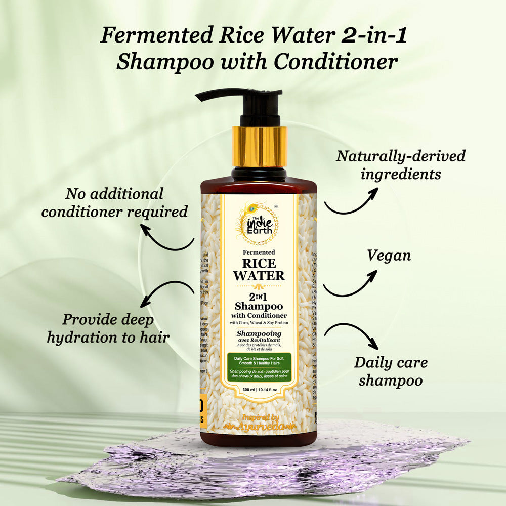 The Indie Earth 2-IN-1 Fermented Rice Water Shampoo - 300 ml
