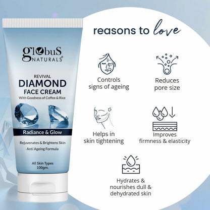 Globus Naturals Revival Diamond Face Cream, Suitable For All Skin Types