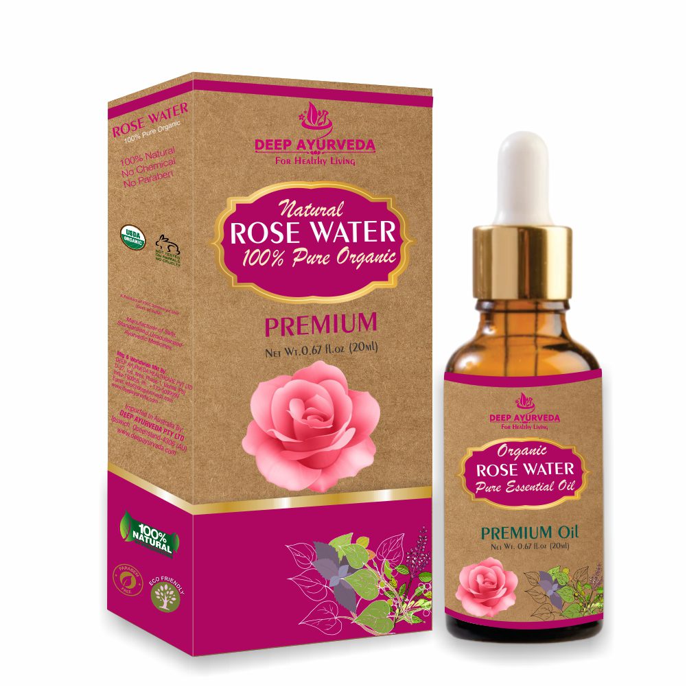 Deep Ayurveda Organic Rose Water (Rosa damascena) - 20 ml