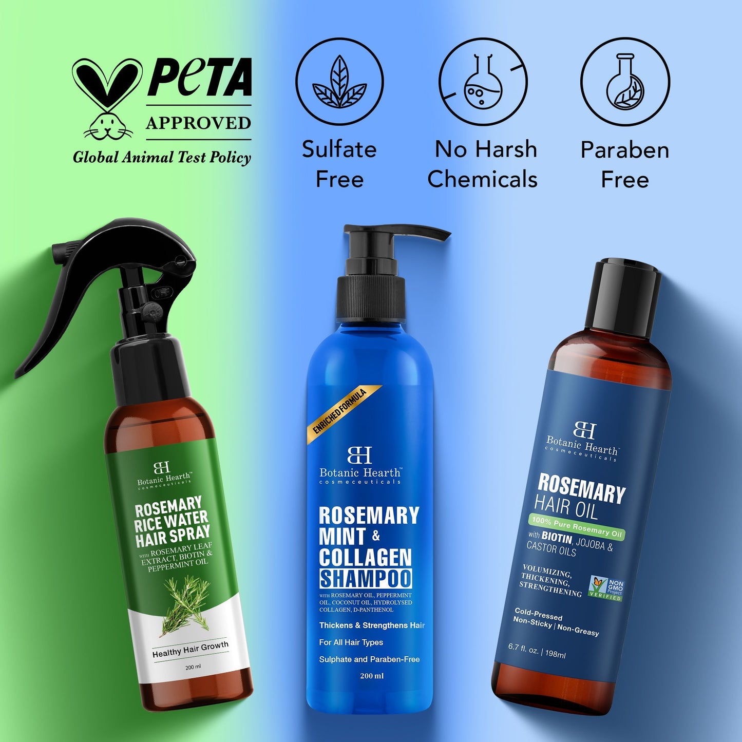 Botanic Hearth Rosemary 3-Step Hair Care Trio