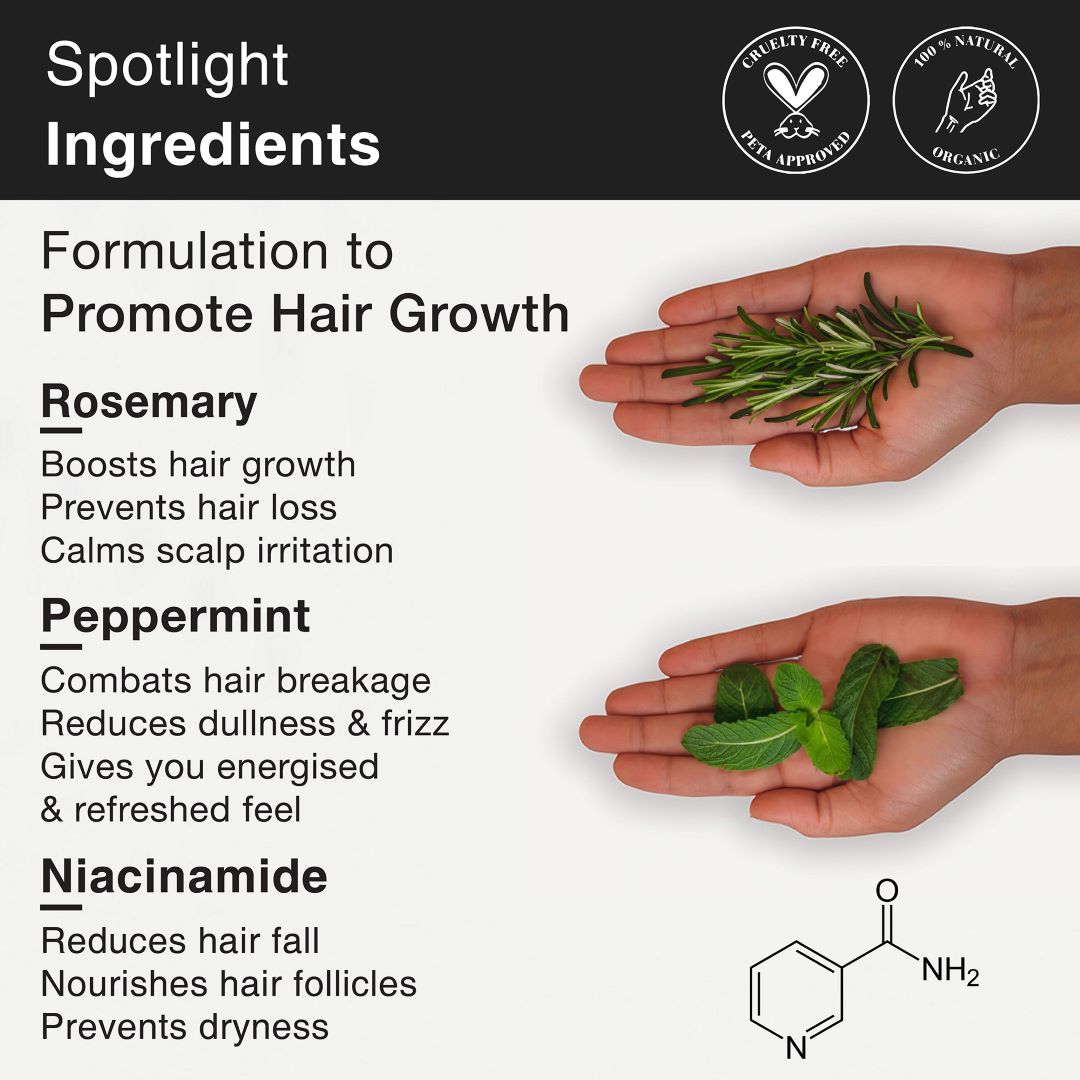 Soulflower Rosemary Shampoo Water & Oil Hair Growth Kit