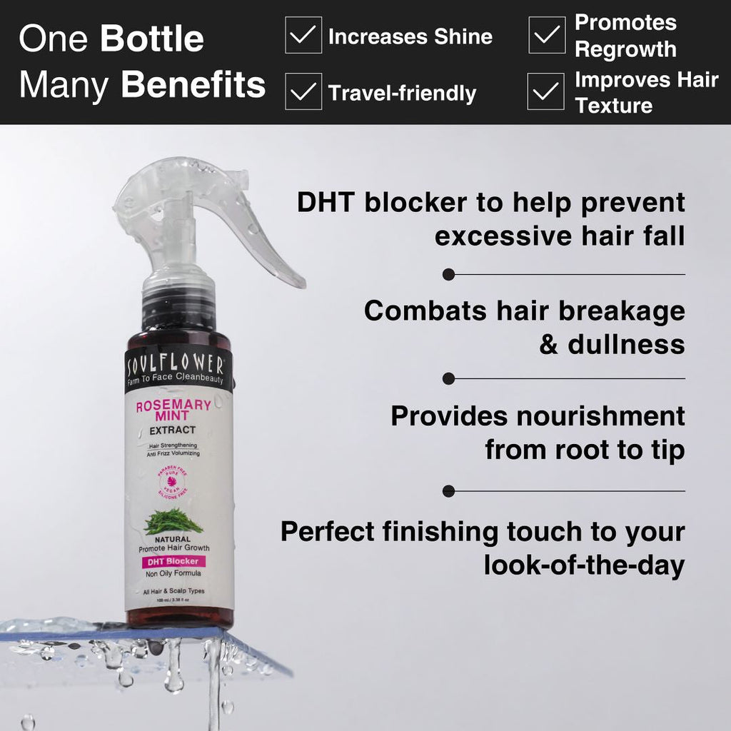 Soulflower Rosemary Shampoo Water & Oil Hair Growth Kit