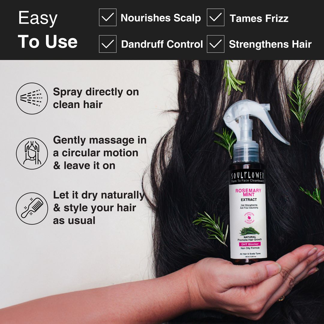 Soulflower Rosemary Shampoo Water & Oil Hair Growth Kit