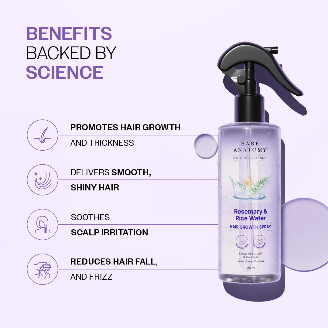 Bare Anatomy Rosemary & Rice Water Hair Growth Spray - 200 ml