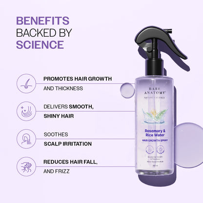 Bare Anatomy Rosemary & Rice Water Hair Growth Spray - 200 ml