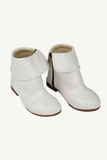 Tiny Bugs Girls Anckle Lenght Boots -White