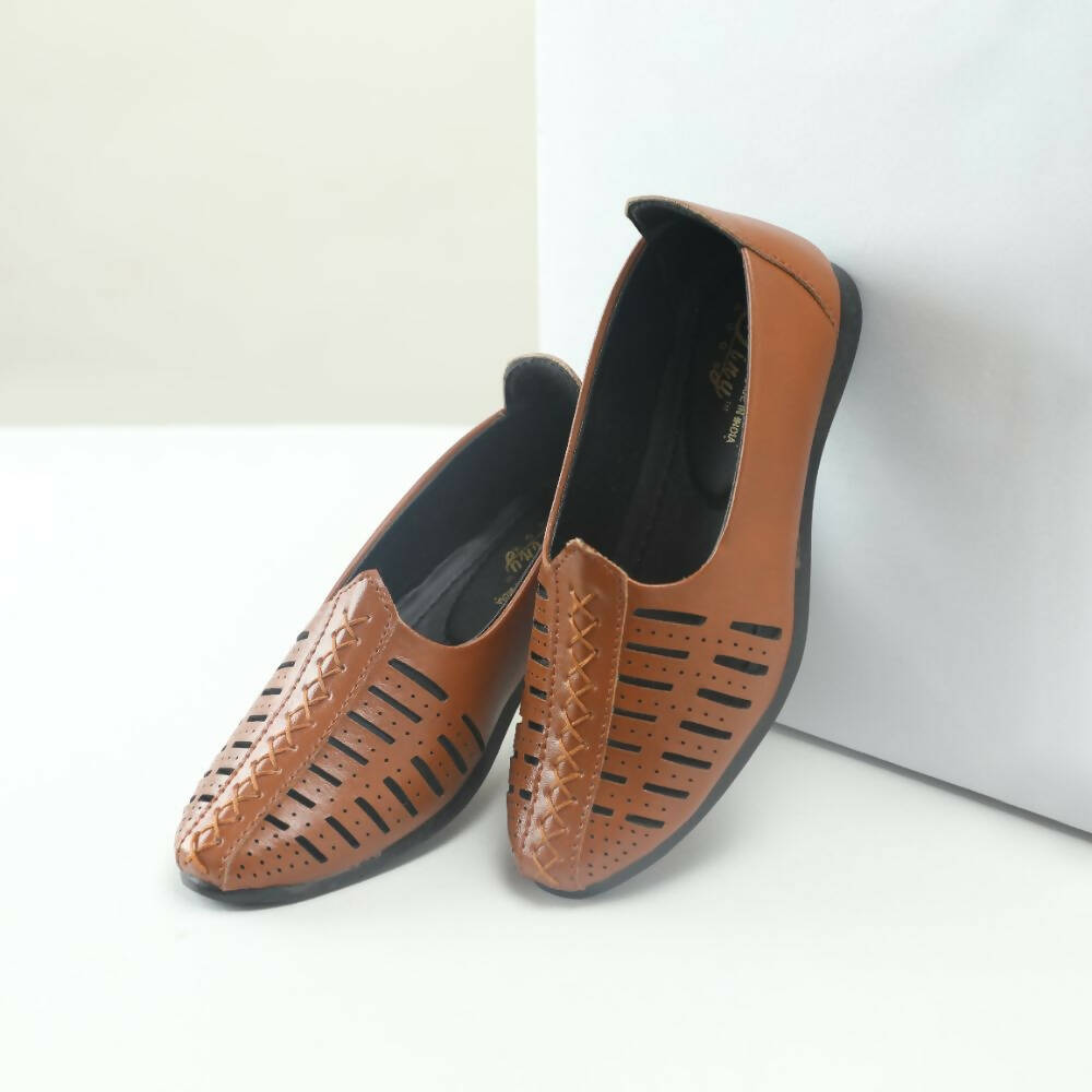 Tiny Bugs Boys Party & Ethnic Wear Mojari - Tan