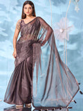 Tikhi Imli Embellished Embroidered Satin Designer Saree