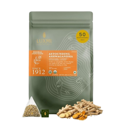 Luxmi Estates Astounding Ashwagandha – Certified Organic Herbal Infusion