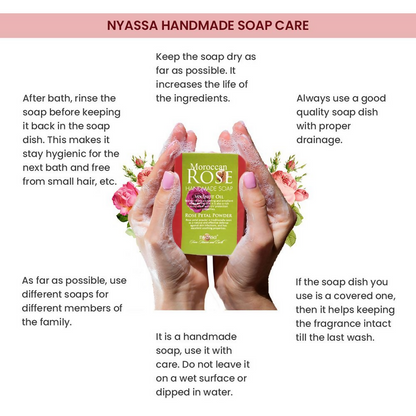 Nyassa Moroccan Rose Soap Walnut Oil & Rose Powder