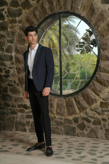 Navy Blue Tailored Co-Ord Set by Hilo Design
