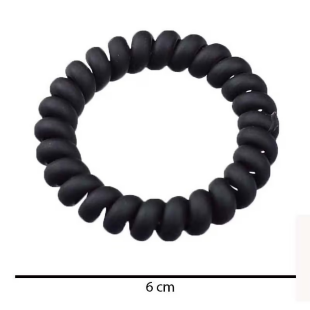 Bronson Professional Spiral Hair Ties Rubber Band - Dark Brown