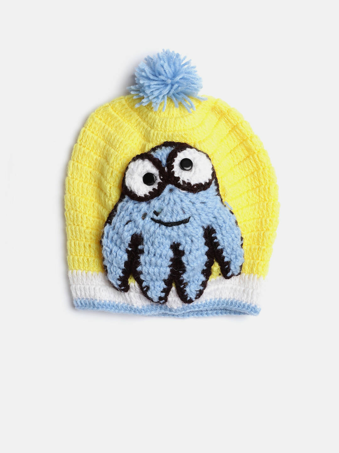 Chutput Kids Woollen Hand Knitted Octopus Detail Cap - Yellow