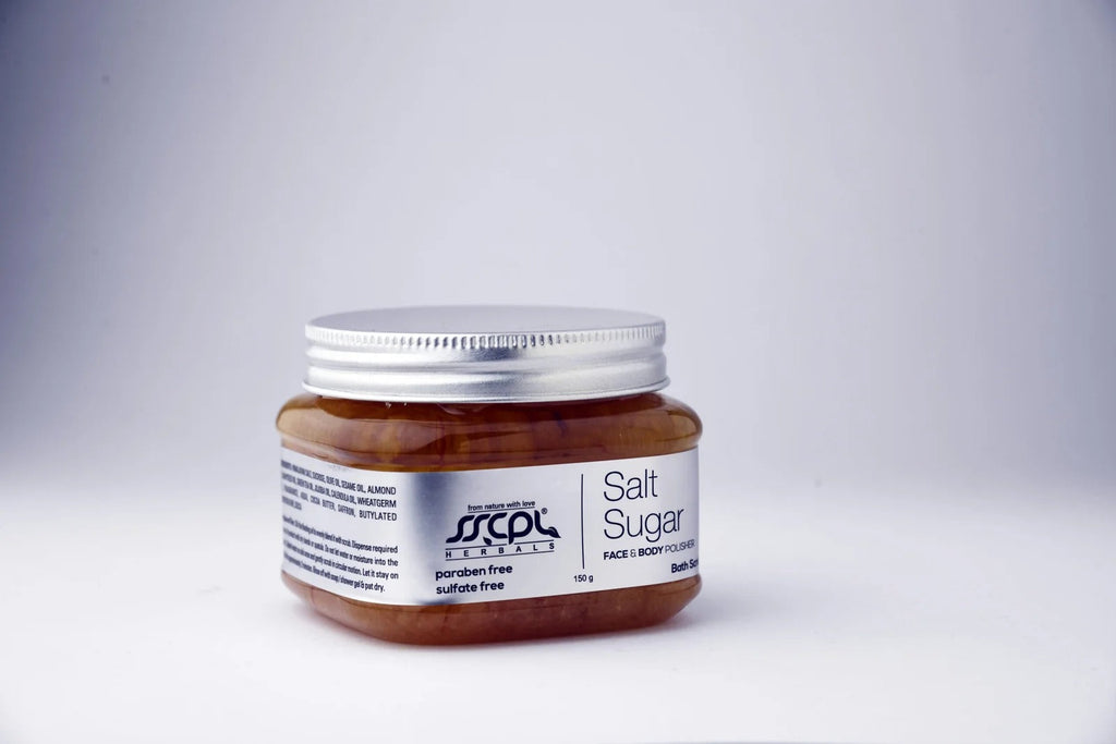 Sscpl Herbals Salt & Sugar Face & Body Polisher Bath and Body Scrub - 150 gms