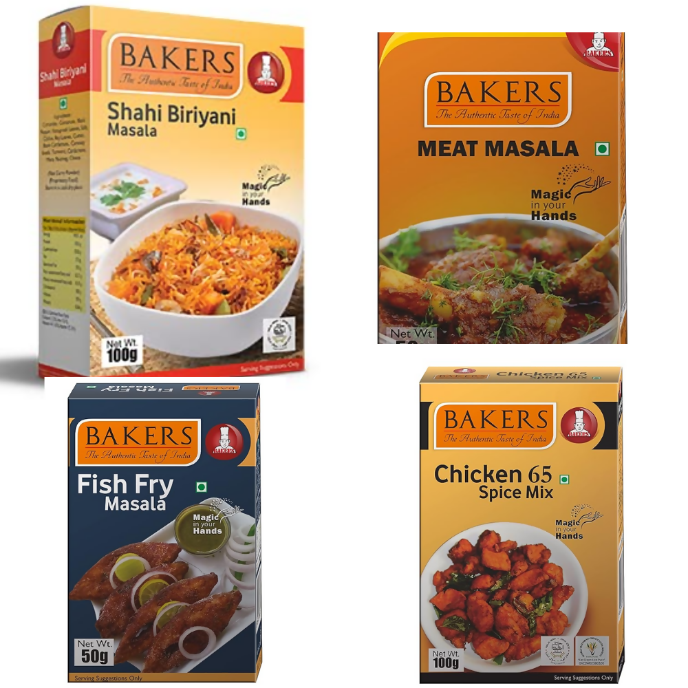 BAKERS Shahi Biriyani Masala , Chicken 65 , Fish Fry Masala , Meat Masala